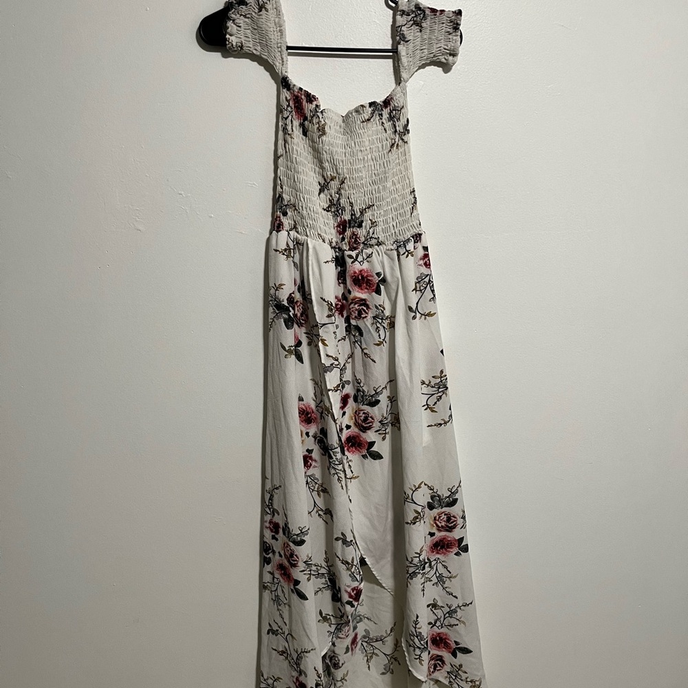 Floral White and Pink Women's Dress